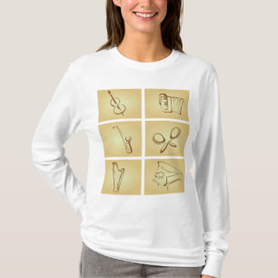 Musical Instruments Sketch T-Shirt