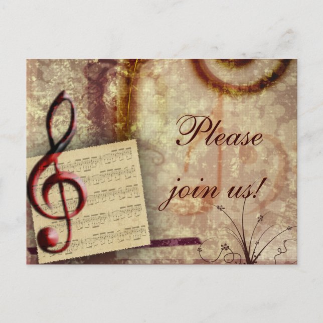 Musical Invitation Postcard (Front)