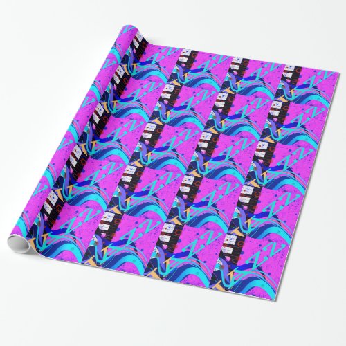 Musical Jazz Style Background Wrapping Paper