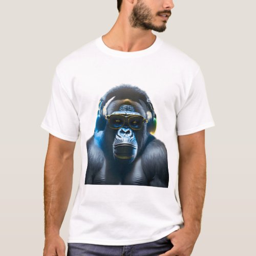 Musical Journey with a Funky Gorilla T_Shirt Desi