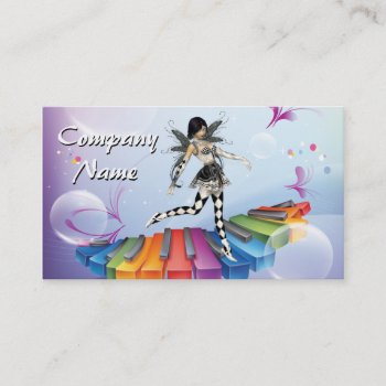 Musical Keyboard Faerie Business Card by Fantasy_Gifts at Zazzle
