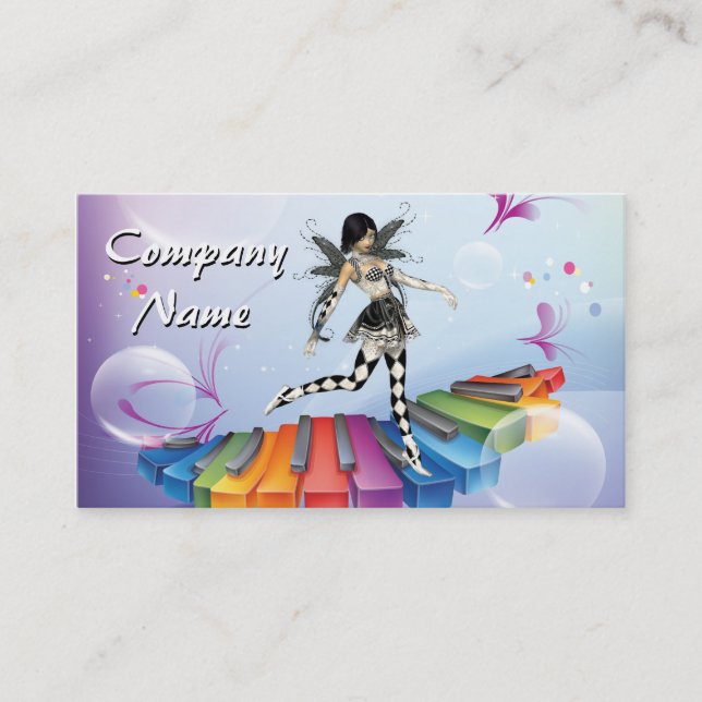 Musical Keyboard Faerie Business Card (Front)