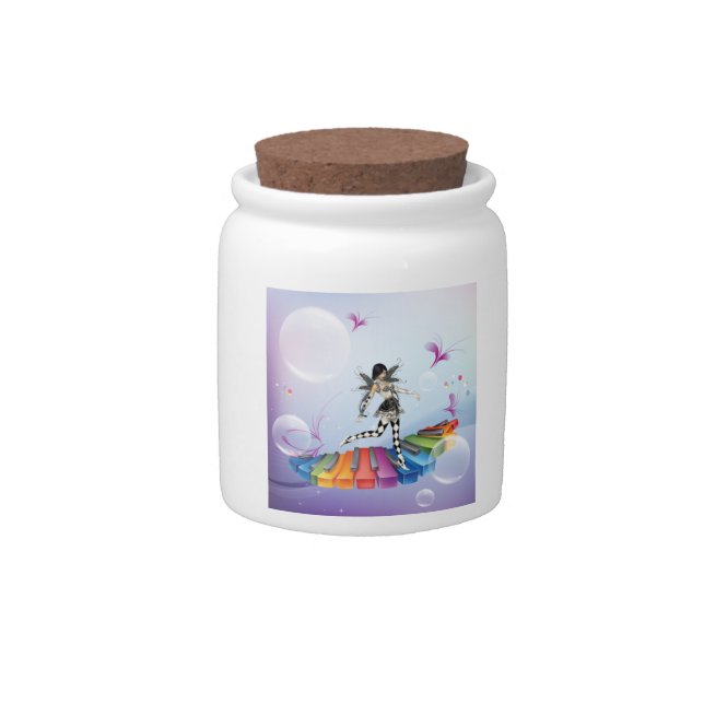 Musical Keyboard Faerie Candy Jar (Front)