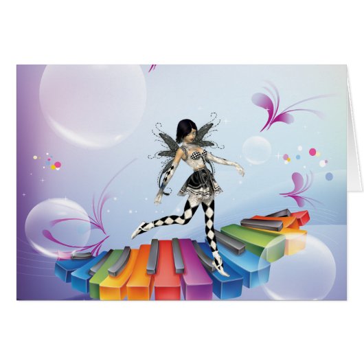 Musical Keyboard Faerie Cards (Front Horizontal)