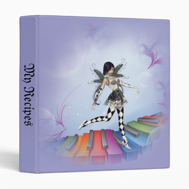 Musical Keyboard Faerie Vignette Binder (Front/Spine)
