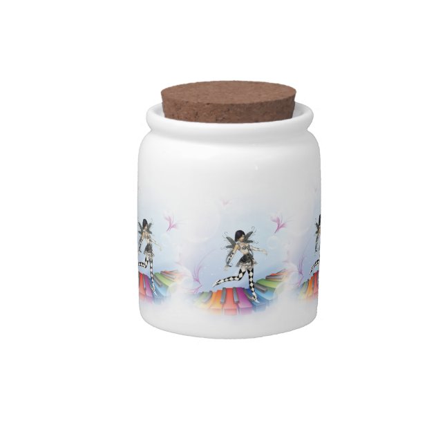 Musical Keyboard Faerie Vignette Candy Jar (Front)