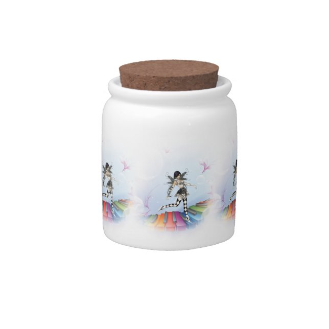 Musical Keyboard Faerie Vignette Candy Jar (Front)