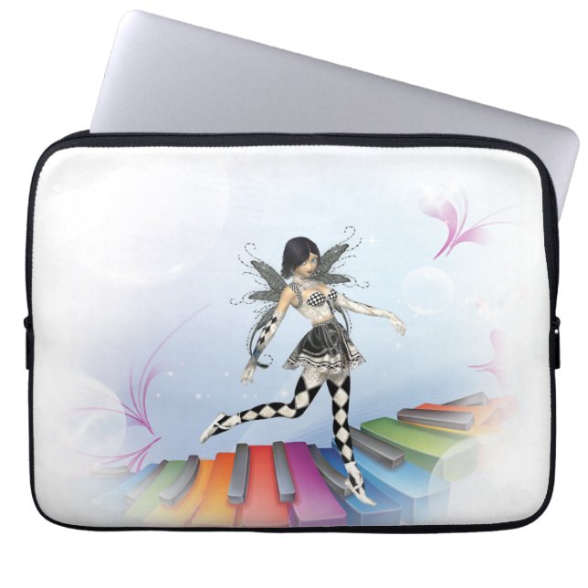 Musical Keyboard Faerie Vignette Laptop Sleeve (Front)