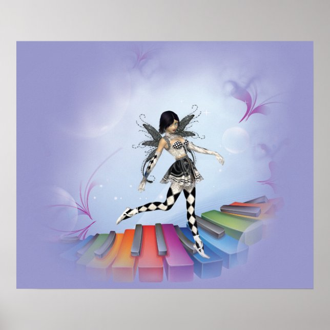 Musical Keyboard Faerie Vignette Poster (Front)