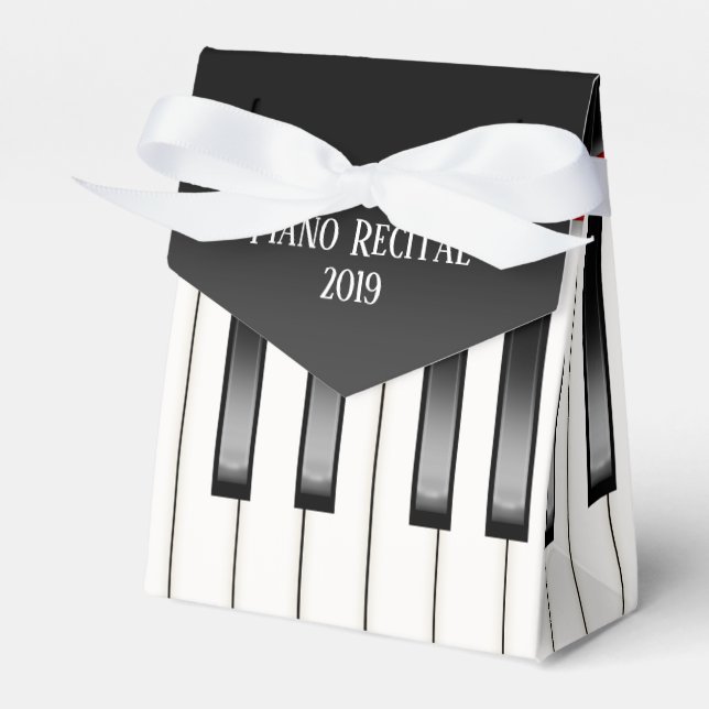 Musical Keyboard for Piano Recital Favor Boxes (Front Side)
