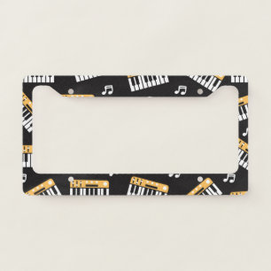 Musical Keyboard Pattern License Plate Frame