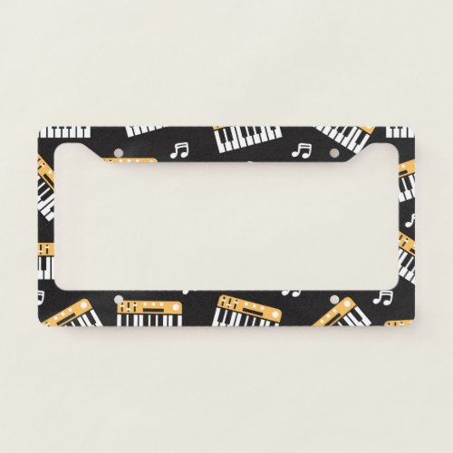 Musical Keyboard Pattern License Plate Frame