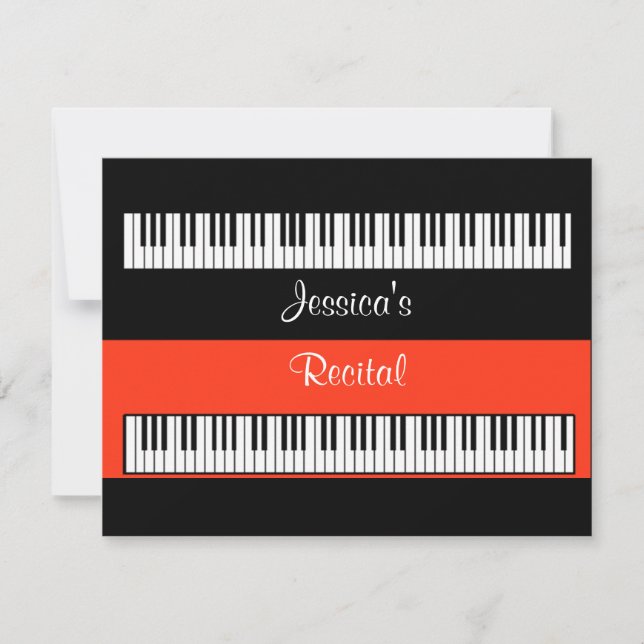 Musical Keyboard Piano Recital Or Party INVITATION (Front)