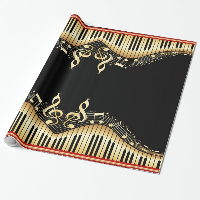 Musical Keyboard Wrapping Paper (Unrolled)