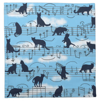 Musical kittens cloth napkin