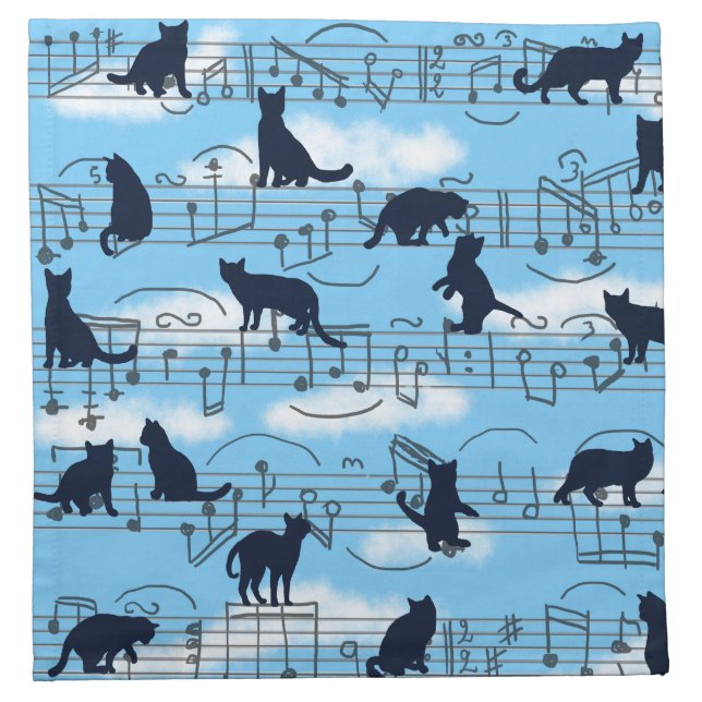 Musical kittens cloth napkin (Front)