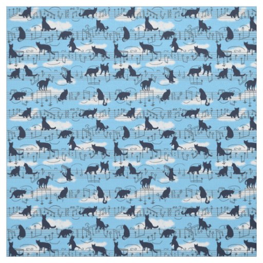 Musical kittens fabric