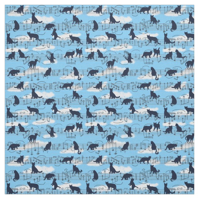 Musical kittens fabric (Swatch)
