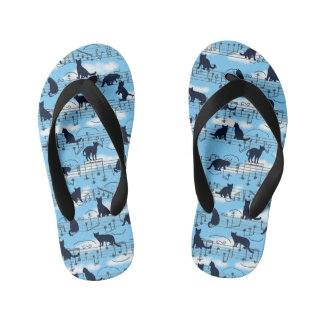 Musical kittens kid's flip flops