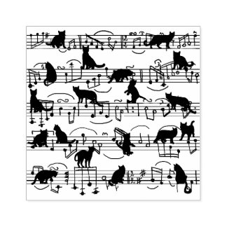 musical kittens rubber stamp