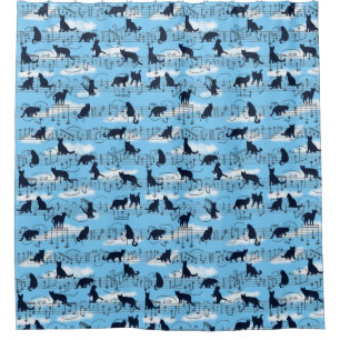 musical kittens shower curtain