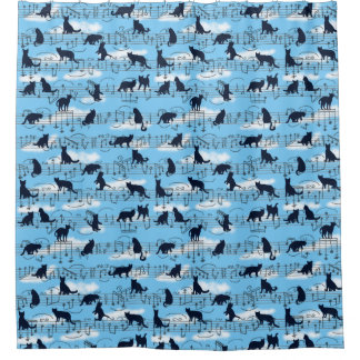 musical kittens shower curtain