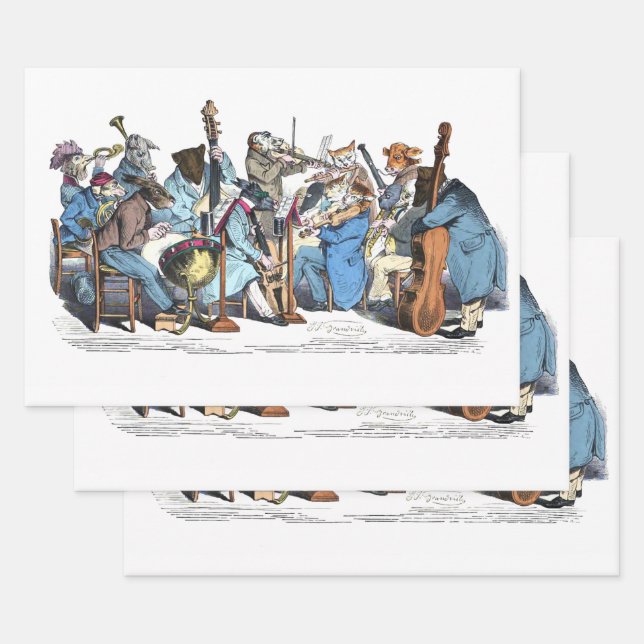 MUSICAL LANGUAGE ANIMAL FARM ORCHESTRA  WRAPPING P PAPER SHEETS (Set)