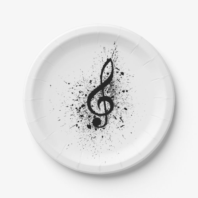 Musical leaf music musical pattern. Music Paper Plates (Front)