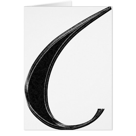 Musical Letter C – Black Layered Swirl (Front)