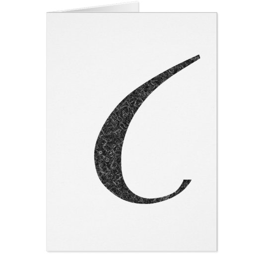Musical Letter C – Textured Black Swirl (Front)