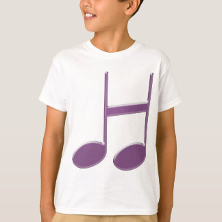 Musical Letter H – Purple Eighth Note Design T-Shirt