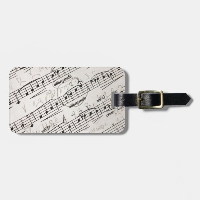 Musical Luggage Tag w/ leather strap (Front Horizontal)