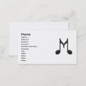 Musical "M" Letter Business Card (Front/Back)