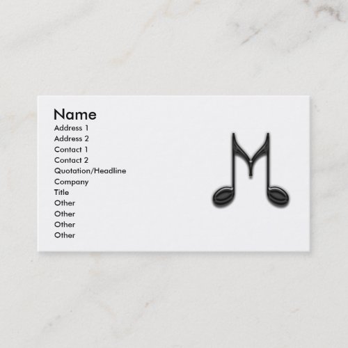 Musical "M" Letter Business Card Templates