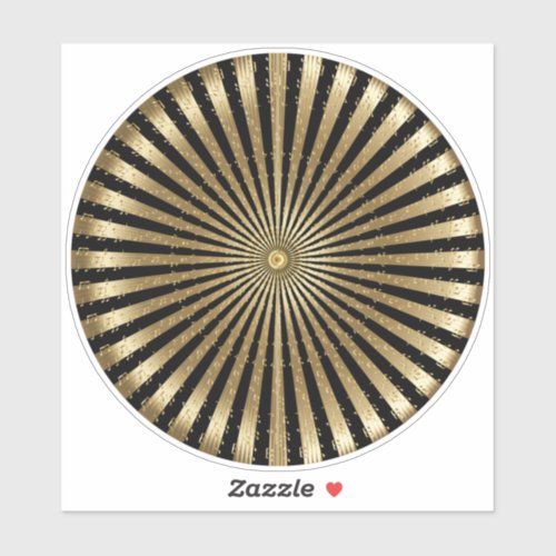 Musical Mandala Black and Gold Sticker