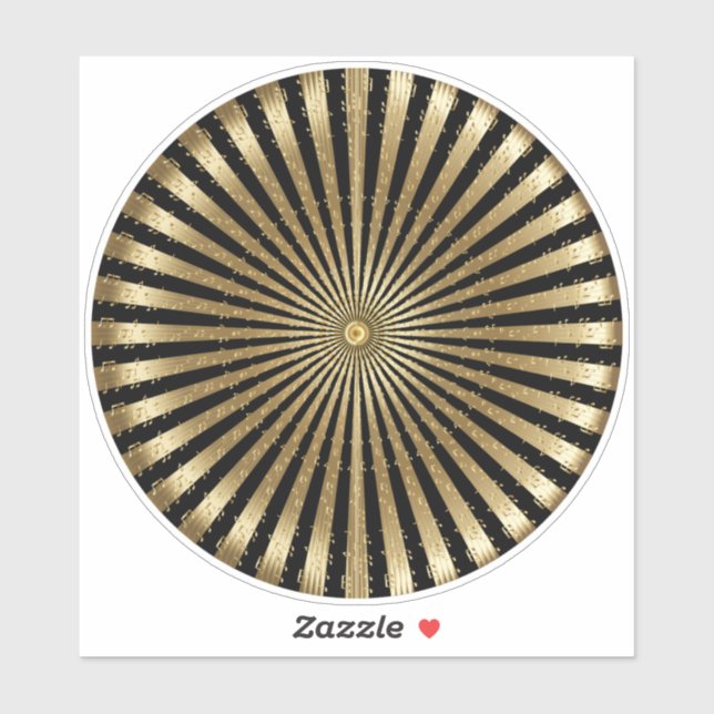 Musical Mandala Black and Gold Sticker (Sheet)