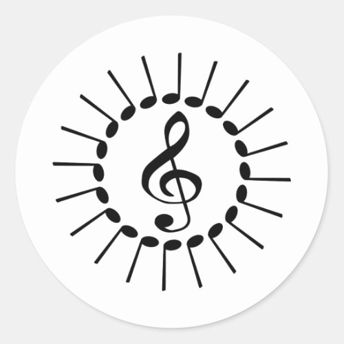 Musical Mandala Classic Round Sticker