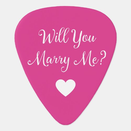 Musical Marriage Proposal Pink Will You Marry Me Guitar Pick