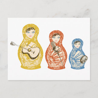 Musical Matryoshka Dolls Postcard
