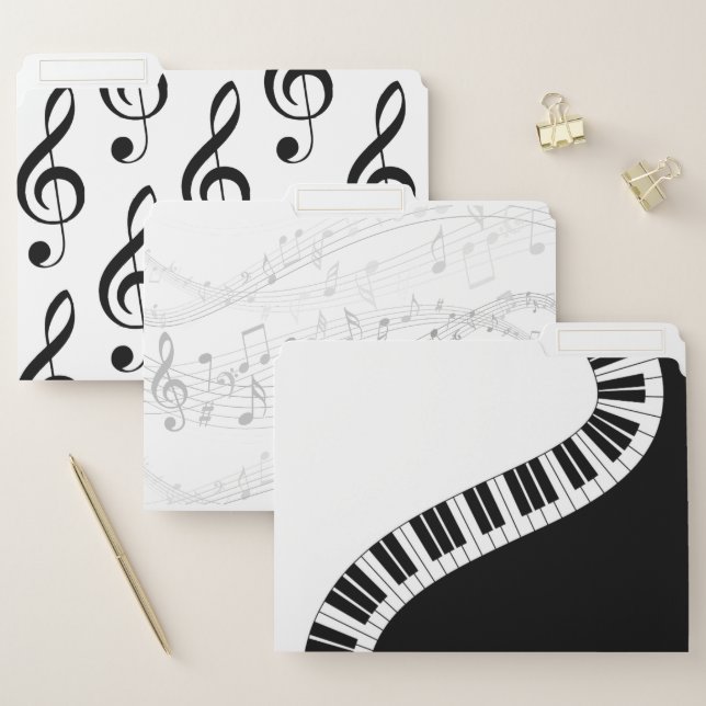 Musical Medley White File Folders (Set)