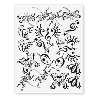Musical Menagerie Temporary Tattoos 1