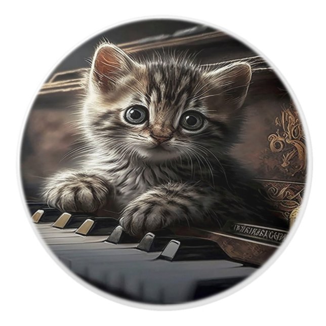 Musical Meow-sterpiece Ceramic Knob (Front)