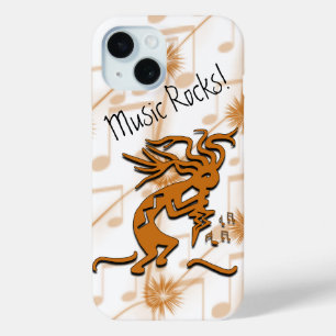 Musical Merrymaker Kokopelli With Musical Notes iPhone 15 Case