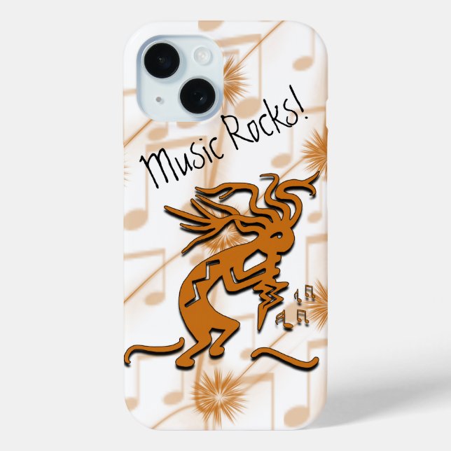 Musical Merrymaker Kokopelli With Musical Notes Case-Mate iPhone Case (Back)