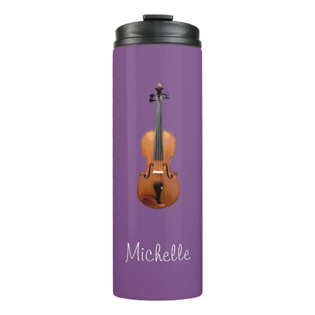 Musical Monogram Violin Thermal Tumbler (Front)