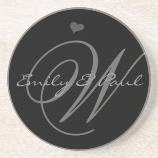 Musical Monogram Wedding Anniversary Coasters
