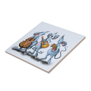 Musical Mouse Band Funny Ceramic Tile