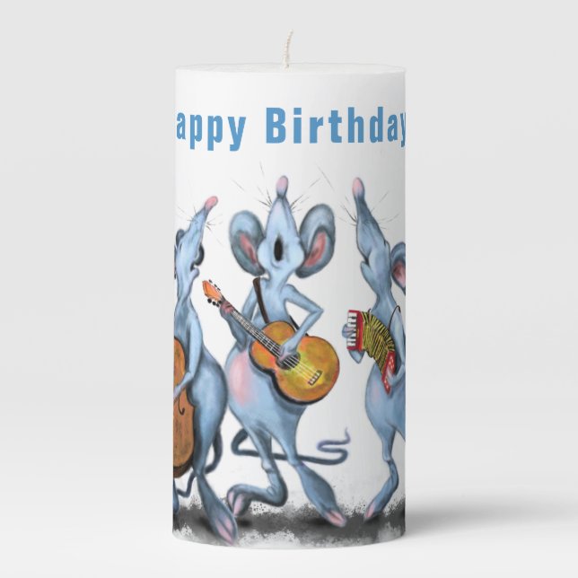 Musical Mouse Funny Birthday Candle (Front)