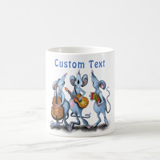 Musical Mouses Coffee Mug with Custom Text (Center)