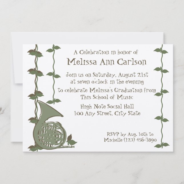 Musical Nature/ French Horn Invitation (Front)